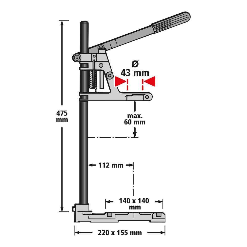 Wolfcraft Stalak Za Bušilicu Prihvata fi 43 / 160x230x500 mm - 3406000 slika 5