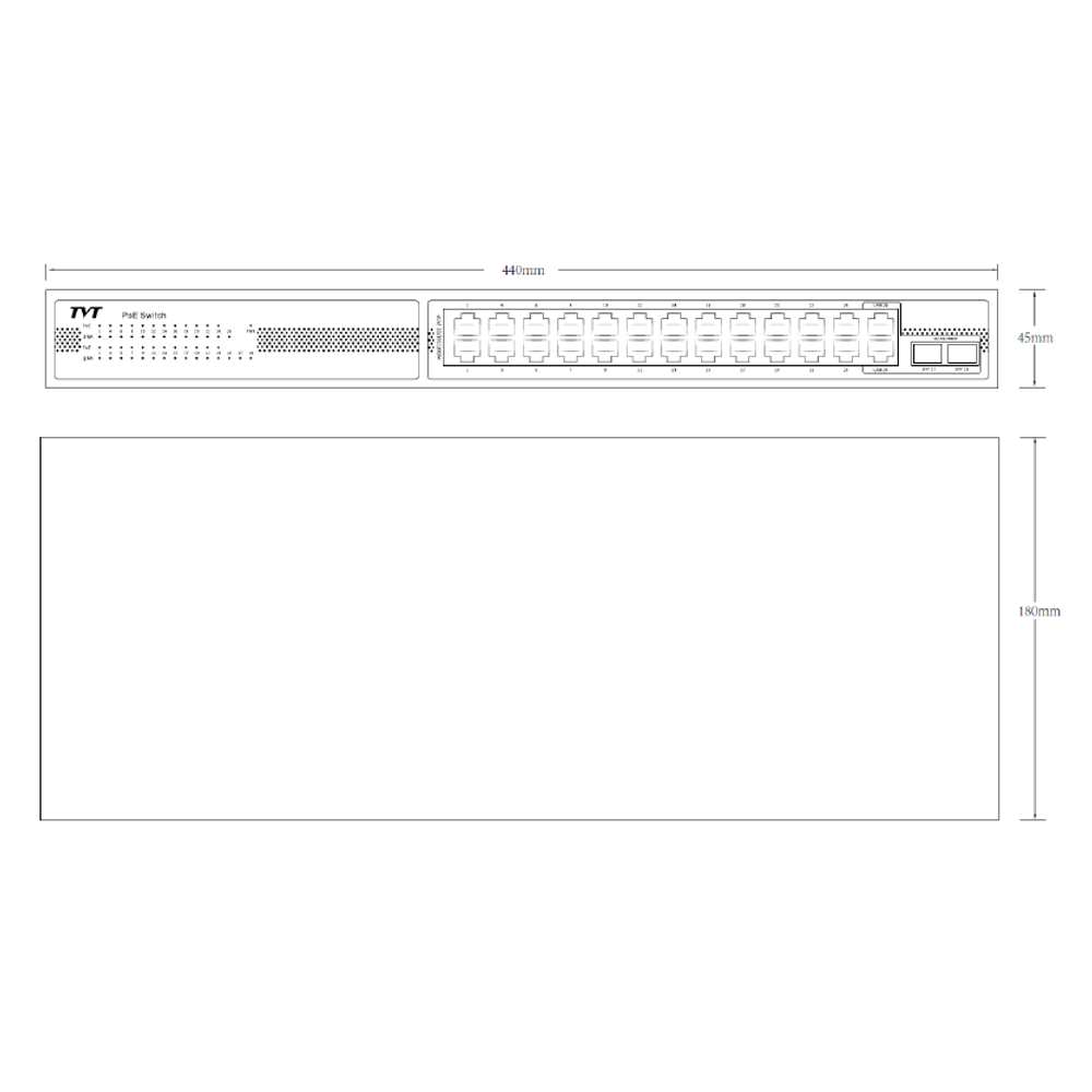 TVT PoE Switch 24-Portni TD-B2224S1-PGS slika 2