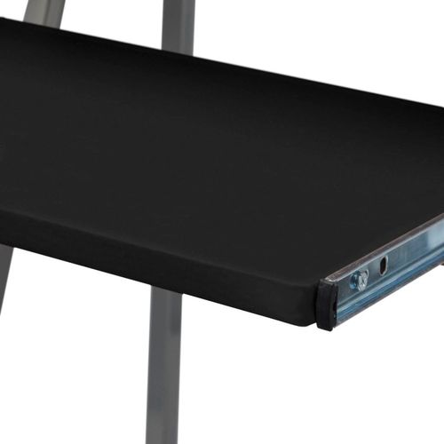 Crni uredski stol za računalo sa policom na izvlačenje za tipkovnicu slika 19
