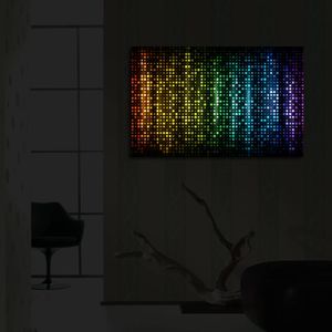 4570İACT-37 Multicolor Decorative Led Lighted Canvas Painting