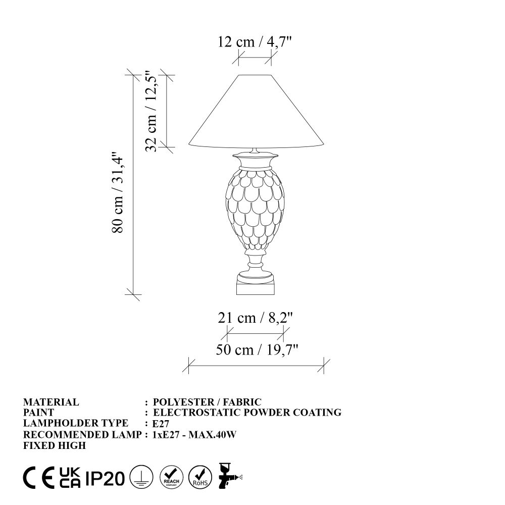ELEGANZE-5304 Smeđa Stolna Lampa slika 7