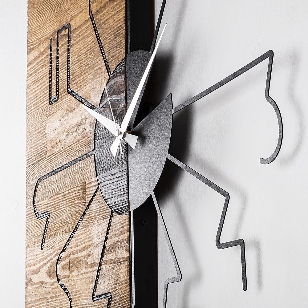 Decorative wooden wall clock Wooden Clock 29, colours: walnut, black slika 4