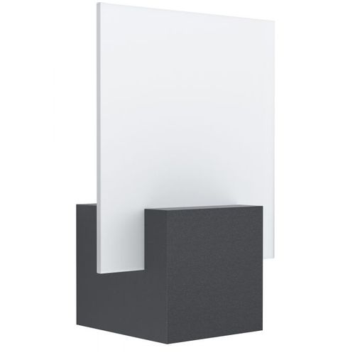 Eglo Adamello spoljna zidna lampa/1, led, 6w, ip44, liveni aluminijum/crna/staklo/bela  slika 1