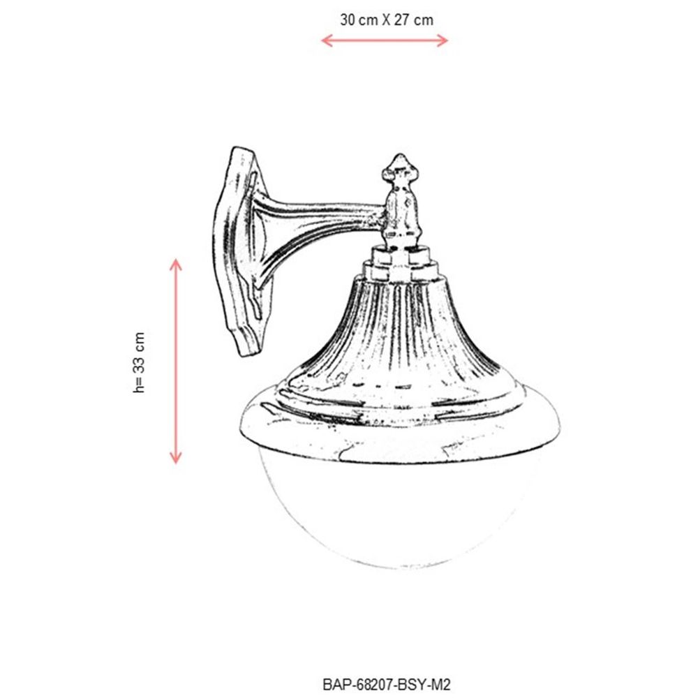 BAP-68207-BSY-M2 Crna i Bijela Vanjska Zidna Lampa slika 3