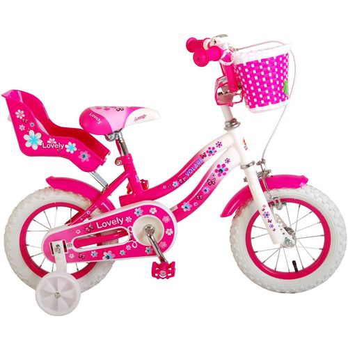 Dječji bicikl Volare Lovely 12" s dvije ručne kočnice roza-bijeli slika 3