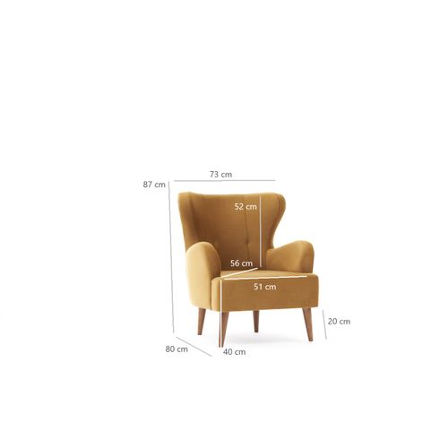 Atelier Del Sofa Karina - Gold Gold Wing Chair slika 7