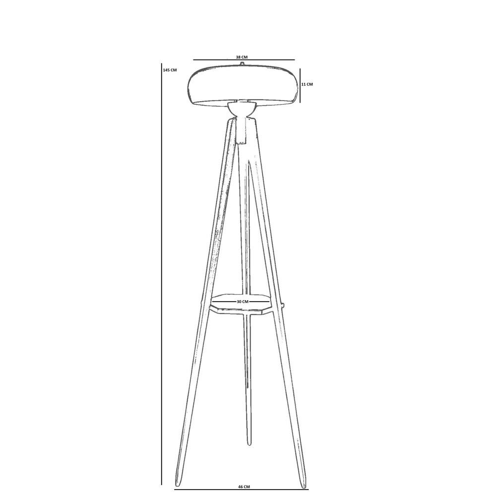 Opviq Podna lampa 275, zlatna, orah slika 4