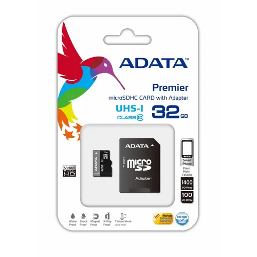 Micro SD Card 32GB AData + SD adapter AUSDH32GUICL10-RA1/ class 10 slika 2