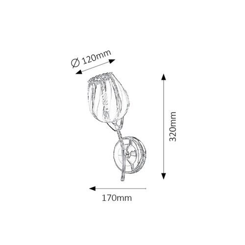 Rabalux Danila zidna lampa, E27 1x60W, hrom Moderna rasveta slika 2