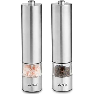 VonShef set of 2 electric grinders for pepper and salt