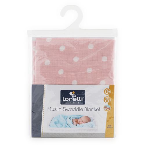 LORELLI SWADDLE BLANKET Dekica od Muslina 80 x 80 Cm Pink Dots slika 3