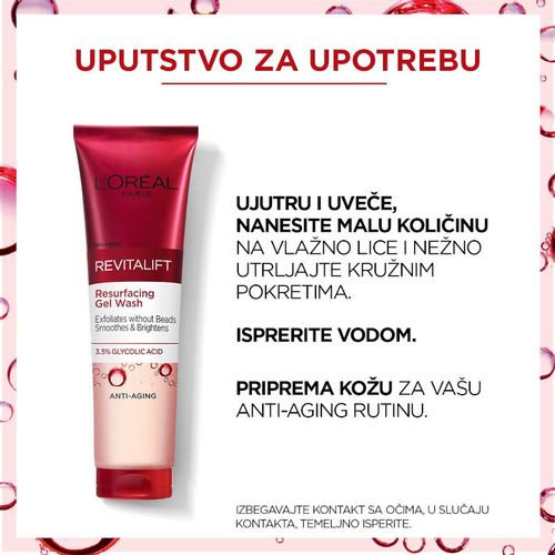 L'Oreal Paris Revitalift gel za čišćenje lica sa glikolnom kiselinom 150ml slika 5