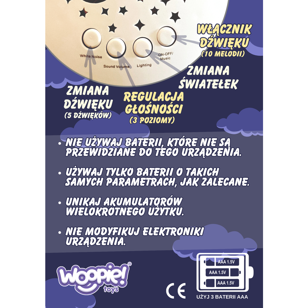 Woopie beba umiljata igračka spavač projektor 2u1 medo - 10 uspavanki slika 10