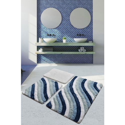 Colorful - Blue Multicolor Acrylic Bathmat Set (3 Pieces) slika 1