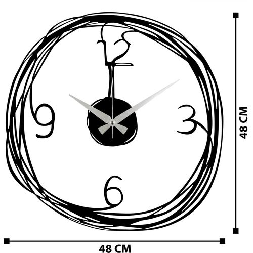 Wallity Gergo Black Decorative Metal Wall Clock slika 7