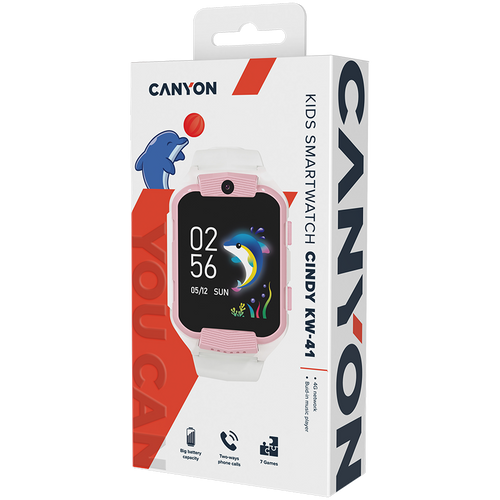 Dječji pametni sat Canyon Cindy KW-41, 1.69" IPS zaslon, 4G, rozi slika 8