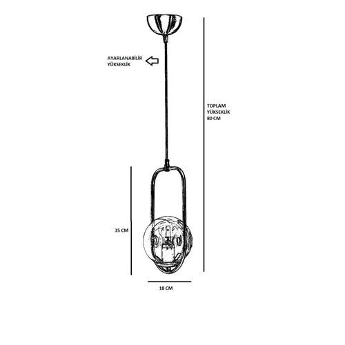Opviq Ahu Tekli Beyaz Camlı Eskitme Sarkıt Beli Bakarni Luster slika 4