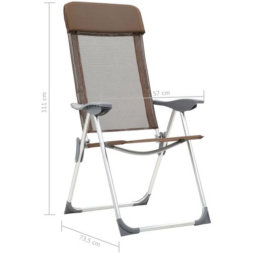 Sklopive stolice za kampiranje 2 kom smeđe aluminijske slika 8