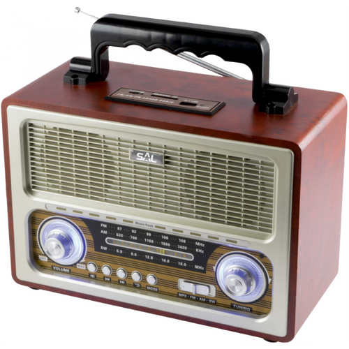 SAL Retro radio + BT bežični zvučnik, 4in1, FM, MP3, AUX - RRT 3B slika 1