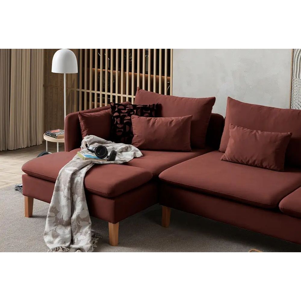 Ugaona Sofa Flexy Relax - boja: crvena pločica slika 5