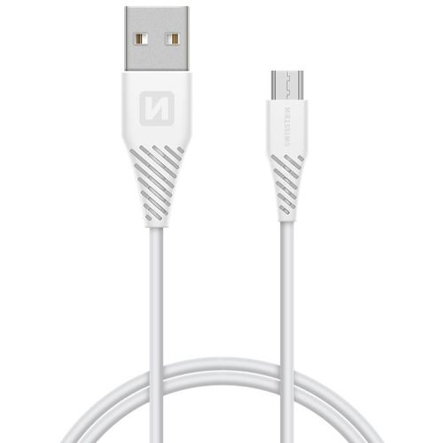 SWISSTEN kabel USB/microUSB, 1.5m, produženi microUSB priključak 9mm, bijeli slika 2