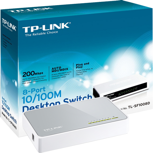 TP-LINK 8-Portni switch, 200Mbps, 10/100M - TL-SF1008D slika 1