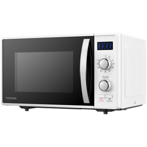 Toshiba MW2-AG23P(WH) 3-in-1 Microwave Oven with Grill and Combination Hob, 23 Litres, Rotating Plate with Storage, Timer, Built-in LED Lights, 900 W, Grill 1050 W, Pizza Programme, White Size: 485 x 403 x 296