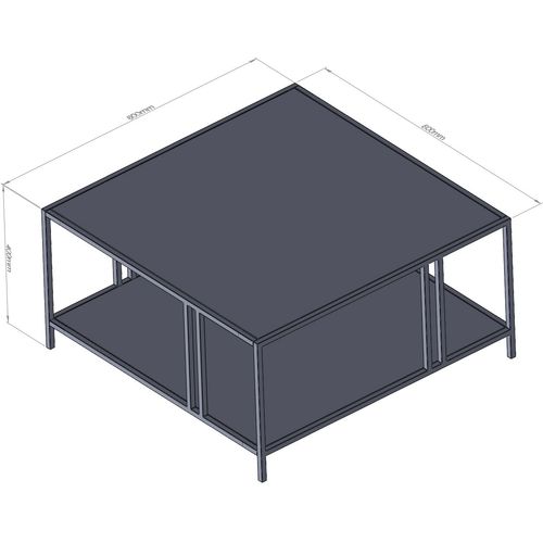 Uranüs - Black Chipboard Black Coffee Table slika 5