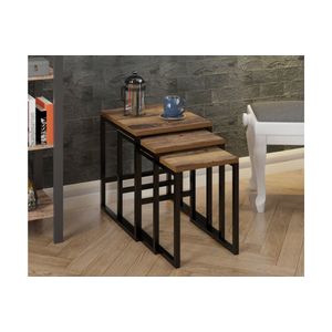 Hanah Home GGMBZGN001 Hrast Crni Set od 3 Stola za GnijeÅ¾Ä‘enje