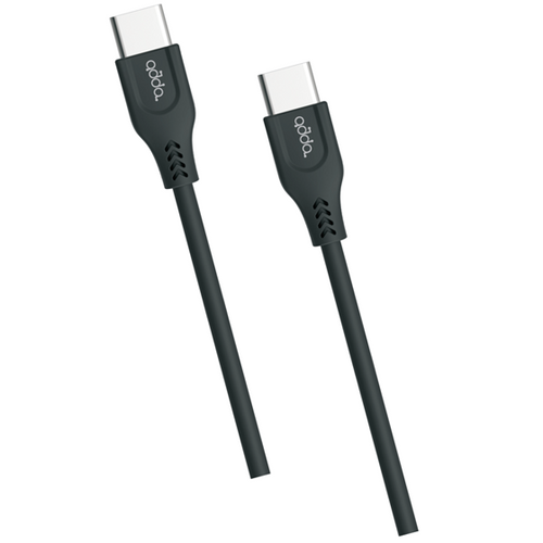 Kabel ADDA USB-203-BK, Fusion Charge+Data, Type-C na Type-C, 3.1A, Premium TPE, 1.2m, crna slika 1