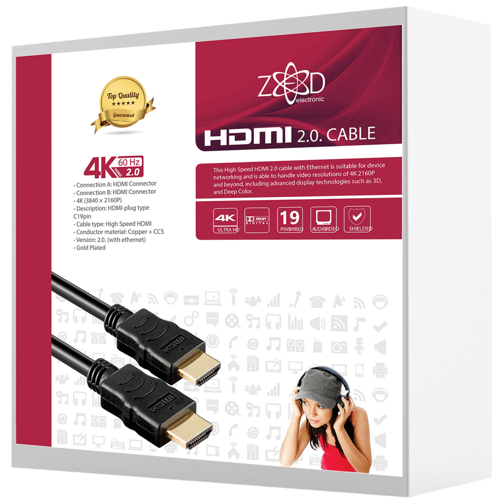 ZED electronic HDMI 2.0 kabl, 4K, dužina 25,0 met. - HDMI-4K/25 slika 1