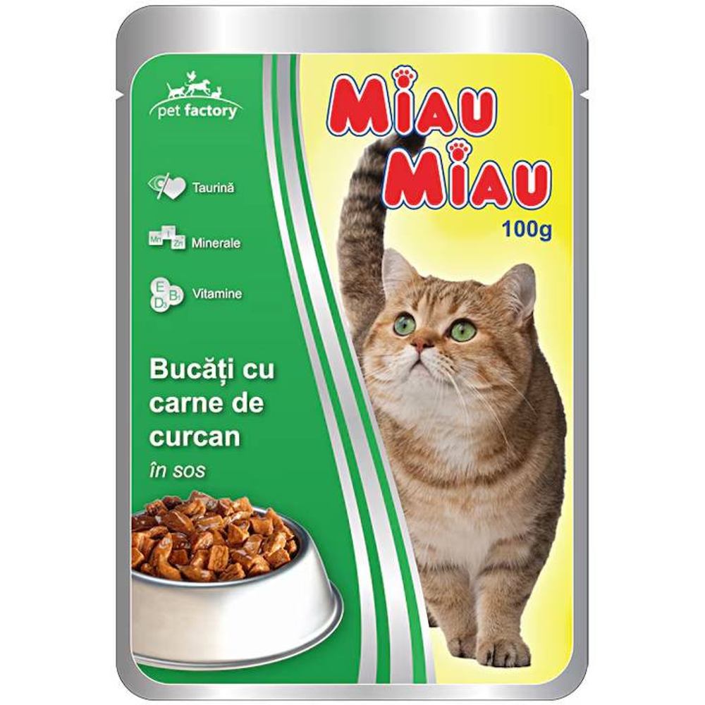 Miau Miau hrana za mačke u umaku Puretina 100g slika 1