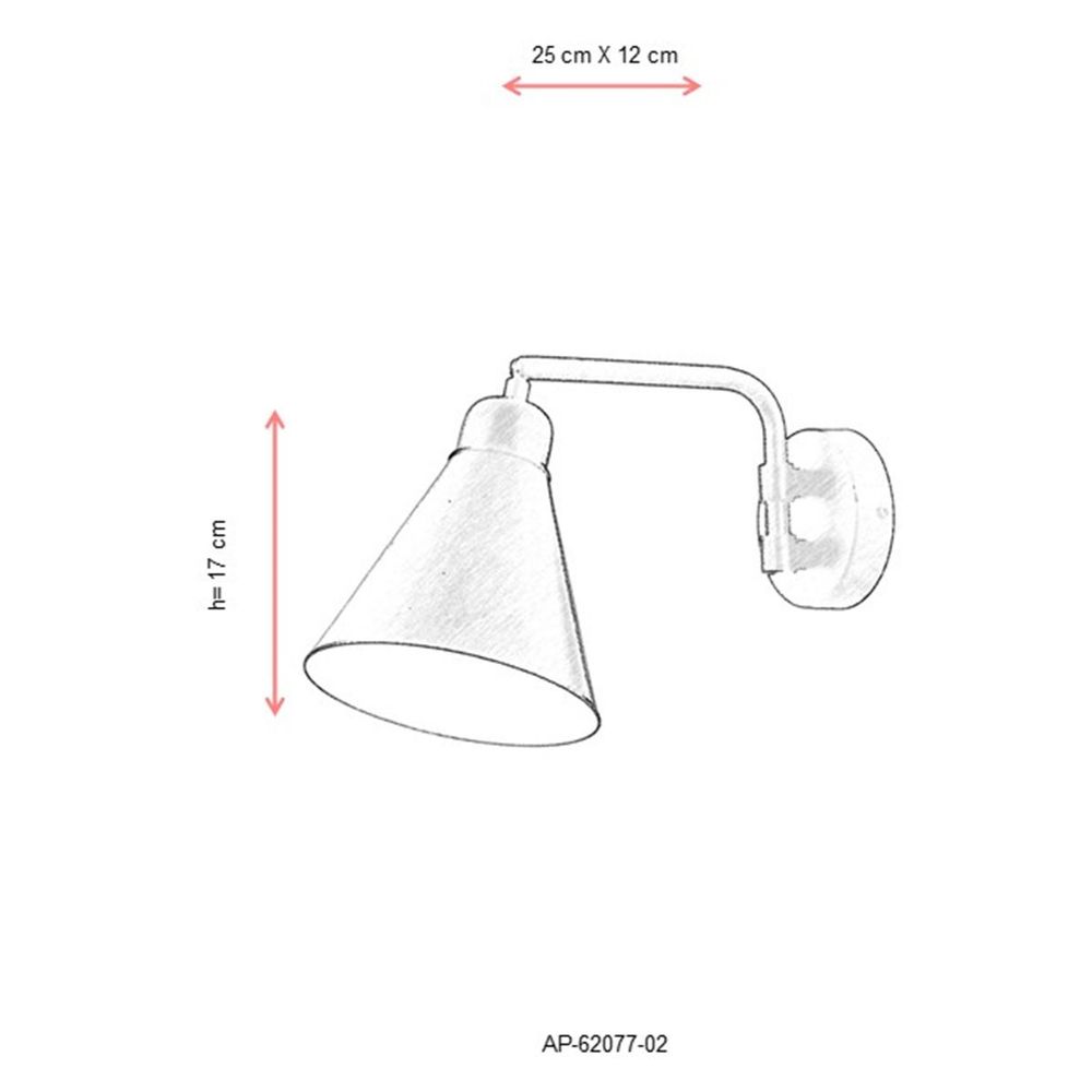 Crna zidna lampa AP-62077-02 slika 3