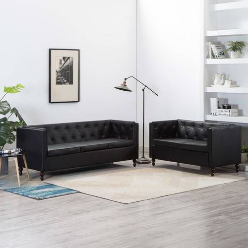 2-dijelni set sofa s presvlakom od umjetne kože crni slika 1