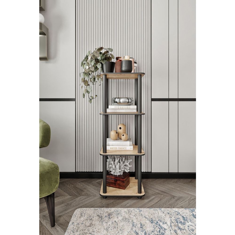  Bookshelf Bookcase 4-Story Square, colour Oak slika 2
