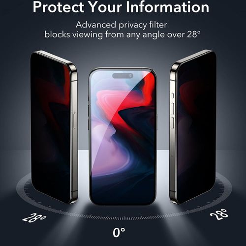 ESR – Tempered Glass Privacy za iPhone 15 Pro Max – crna slika 2