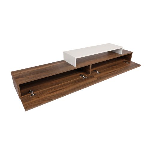 Woody Fashion TV jedinica, Bijela boja tikovina, Nirvana - Teak, White slika 11