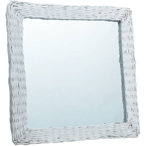 Ogledalo od pruća 60 x 60 cm bijelo slika 20