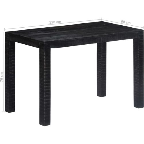 Blagovaonski stol crni 118 x 60 x 76 cm od masivnog drva manga slika 21