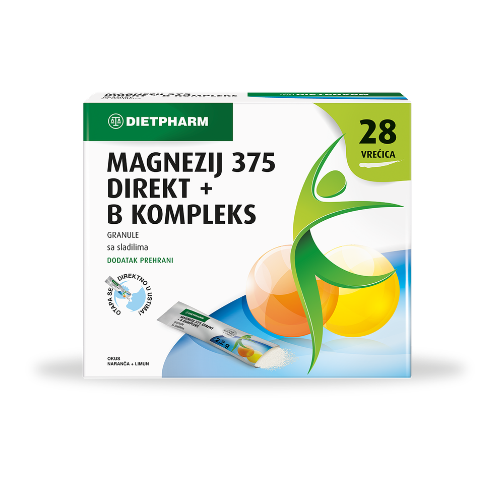DIETPHARM MAGNEZIJ 375 DIREKT+B KOMPLEKS A28 slika 1