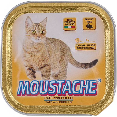 Moustache 100 g Pollo (pile - pašteta) aluminijska posudica hrana za mačke slika 1