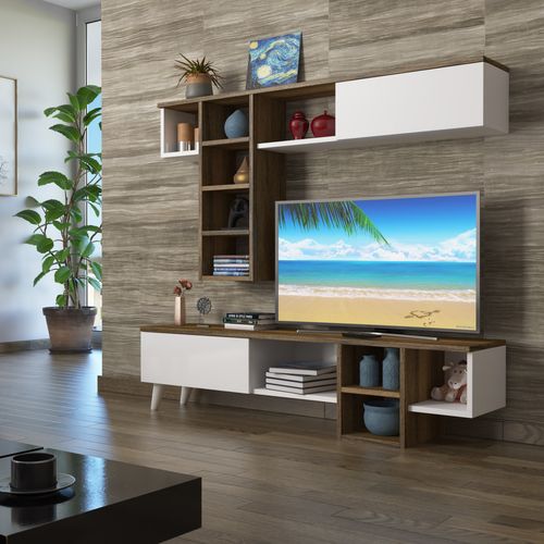 Beta Miyase Walnut
White TV Unit slika 1