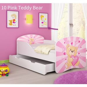 Dječji krevet ACMA s motivom + ladica 160x80 cm 10-pink-teddy-bear