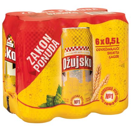 Ožujsko svijetlo pivo 6 pack 0,5l limenka