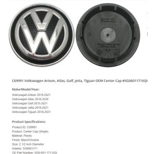 Čep za aluminijsku felgu VW 66/56mm (novi model, reljefni)