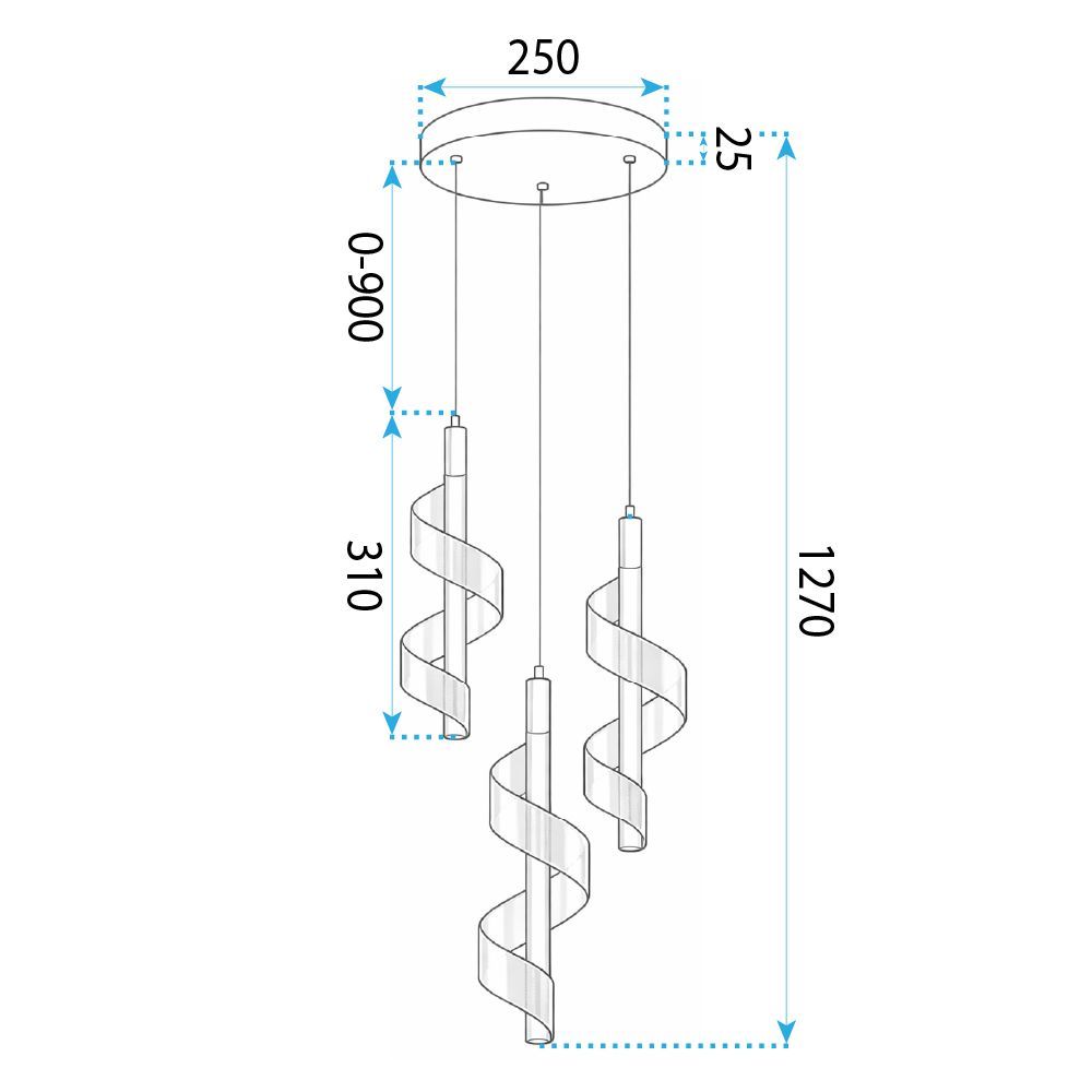 Viseća stropna LED lampa G178-3CP gold slika 7