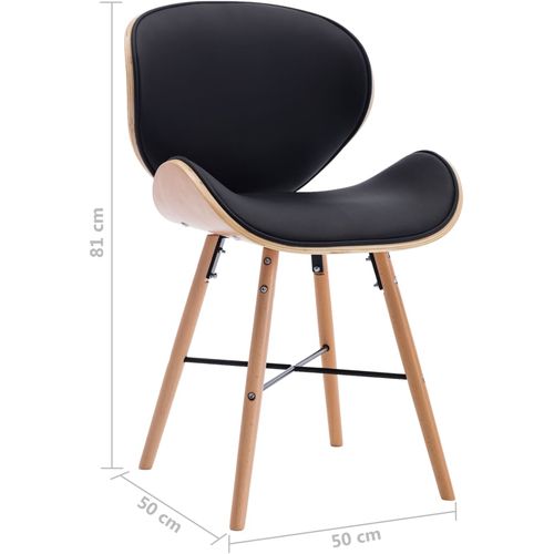 Blagovaonske stolice od umjetne kože i drva 6 kom crne slika 40