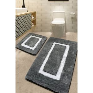 Quadrato Frame - Anthracite Anthracite Acrylic Bathmat Set (2 Pieces)