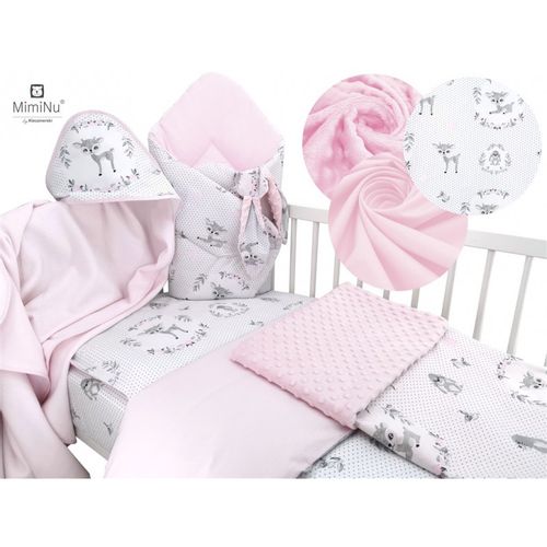  MimiNu jastuk dekica za nošenje novorođenčeta - Jelen Pink slika 2