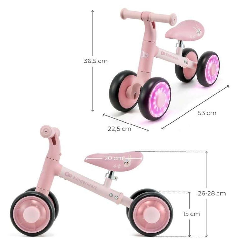 Kinderkraft Guralica sa svijetlećim točkovima Cutie Flash, Pink slika 8